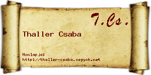 Thaller Csaba névjegykártya